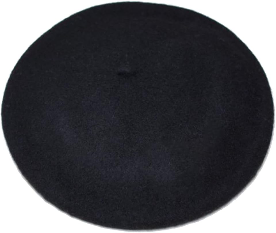 Women French Wool Beret Hats - Solid Color Classic Beanie Winter Cap